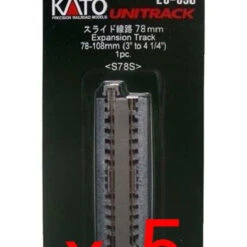 Other 5x Kato 20-050 Expansion Track 78mm-108mm (3'-4 1/4') S78S (1pc.) (N Scale)