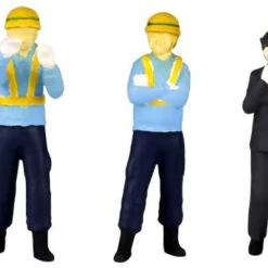 Plum MS043 Super Mini Figure #4 Expert Railway Workers 1/80 Scale (HO Scale)