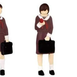 Plum Super Mini Figure #7 Sailor School Uniform Girls 2 1/80 Scale (HO Scale)