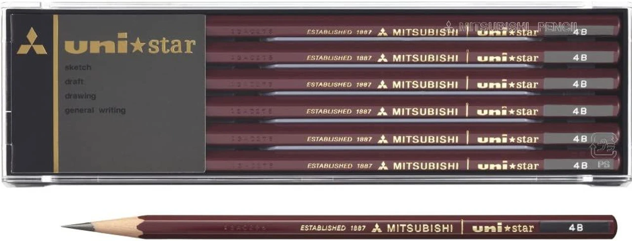 Mitsubishi Pencil Uni Star Hexagonal Body Pencil 4B (1 Dozen) 3 Mitsubishi Pencil Uni Star Hexagonal Body Pencil 4B (1 Dozen)