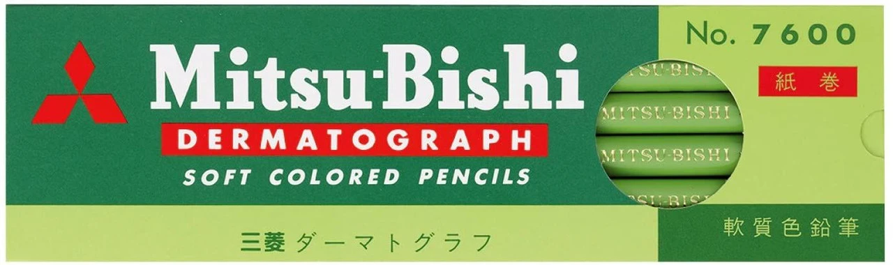 Mitsubishi Pencil Dermatograph Soft Colored Pencil 7600 Yellow Green (1 Dozen) 3 Mitsubishi Pencil Dermatograph Soft Colored Pencil 7600 Yellow Green (1 Dozen)