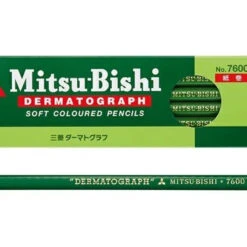 Mitsubishi Pencil Dermatograph Soft Colored Pencil 7600 Green (1 Dozen)