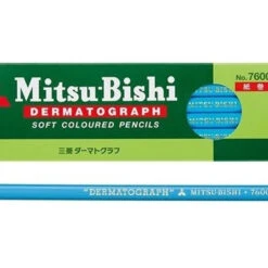 Mitsubishi Pencil Dermatograph Soft Colored Pencil 7600 Light Blue (1 Dozen)