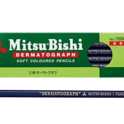 Mitsubishi Pencil Dermatograph Soft Colored Pencil 7600 Blue(Indigo) (1 Dozen)