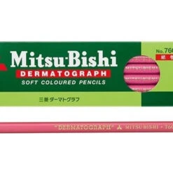 Mitsubishi Pencil Dermatograph Soft Colored Pencil 7600 Pink (1 Dozen)