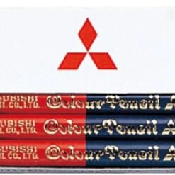 Mitsubishi Pencil Red And Blue (Vermilion And Indigo) Round Body Pencil 2667 (1 Dozen)